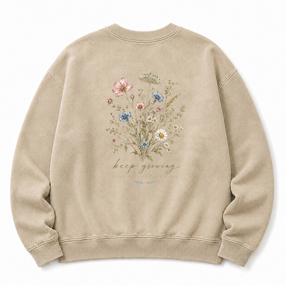 Keep Growing Wildflower Washed Graphic Sweatshirt