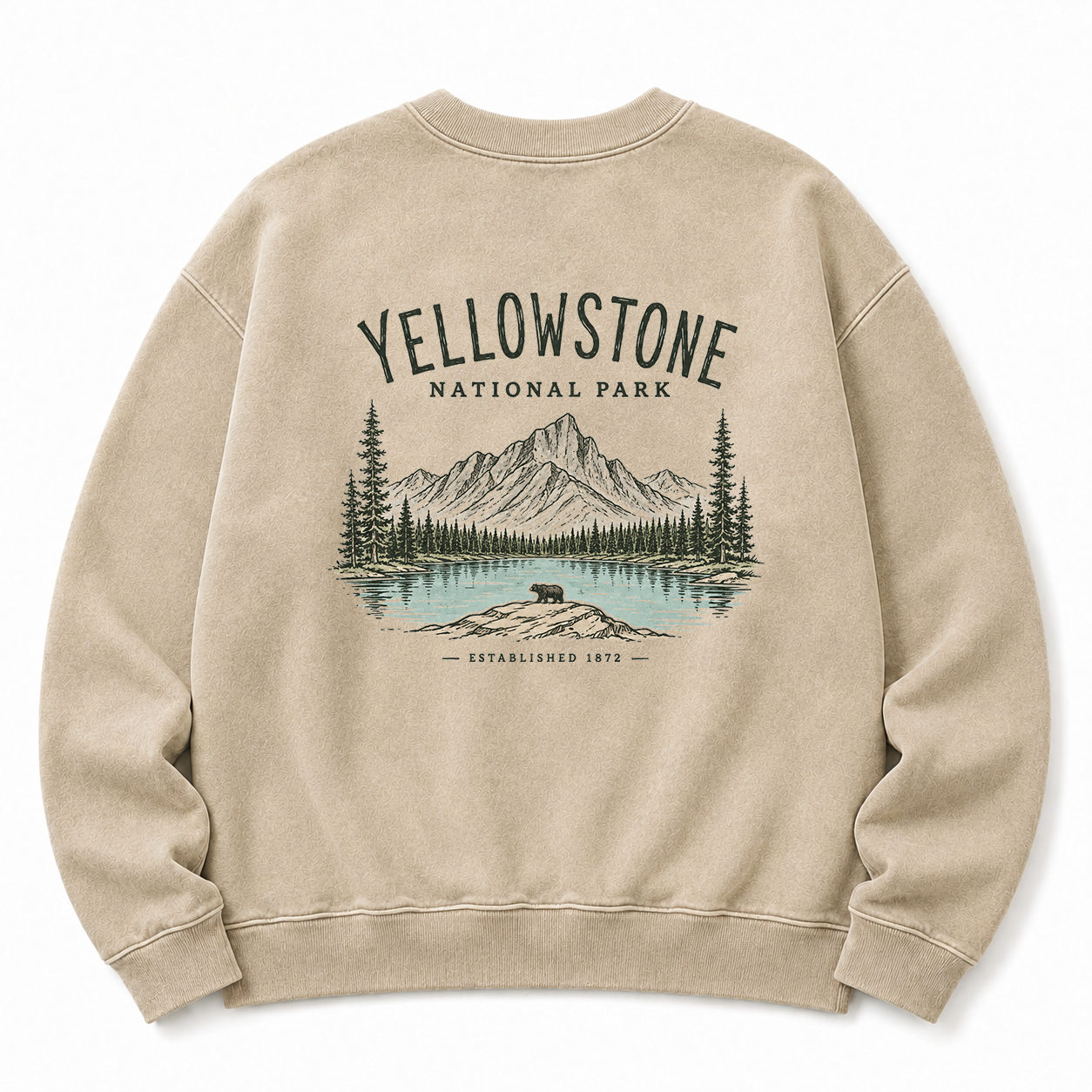 Yellowstone National Park Washed Graphic Sweatshirt