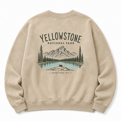 Yellowstone National Park Washed Graphic Sweatshirt