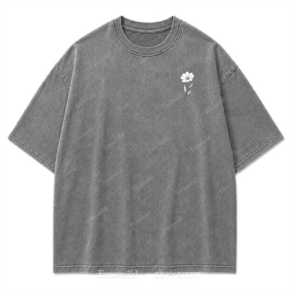 Wild Flower Line Art Washed Print Tee