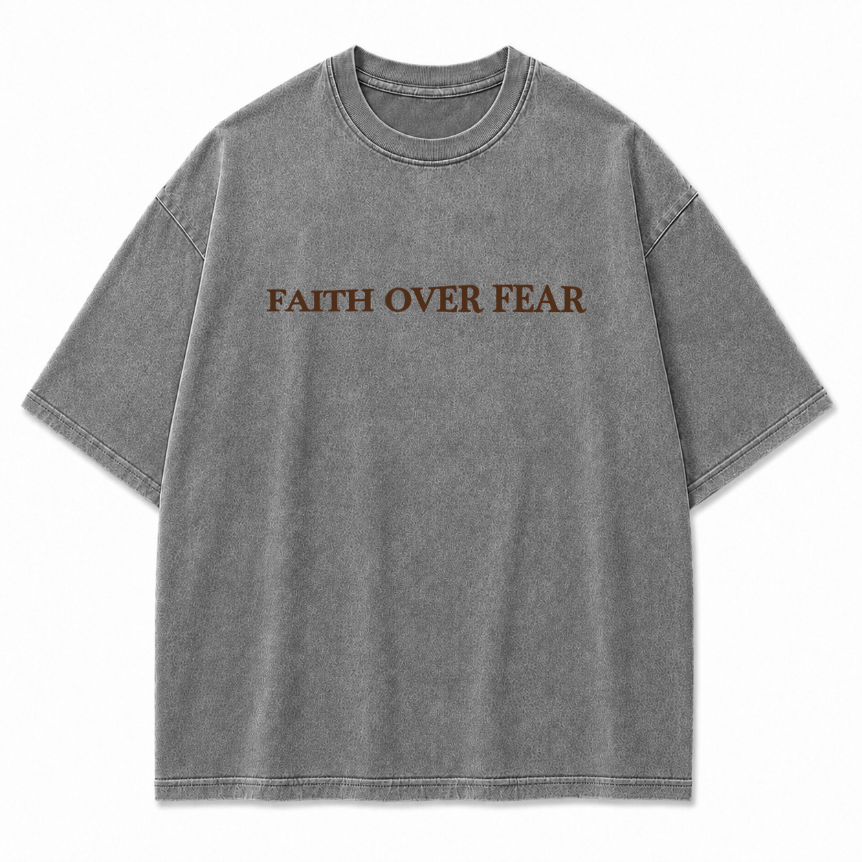 Faith Over Fear Oversized Christian Graphic Tee
