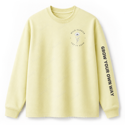 Wild Flower Minimal Graphic Long Sleeve Tee