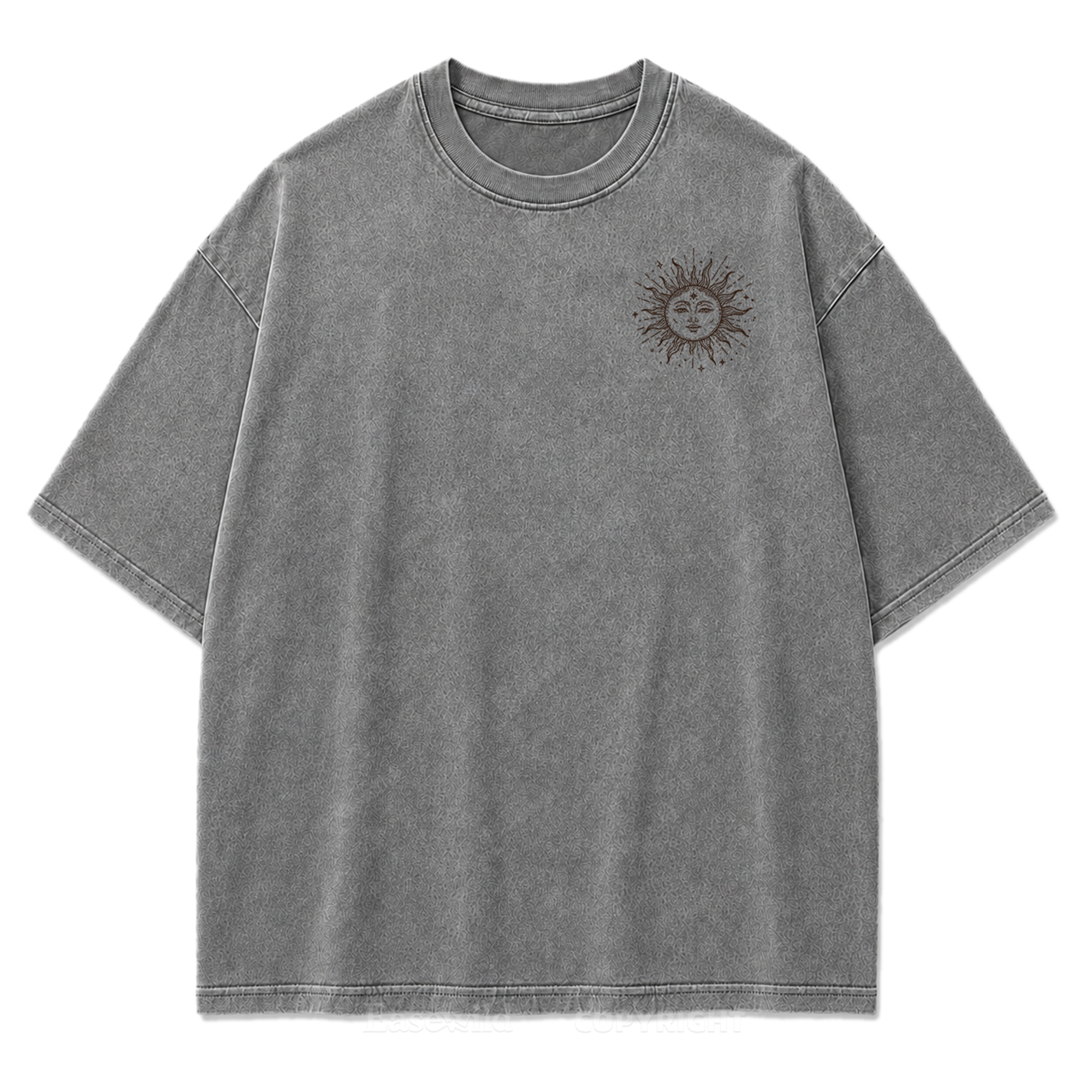 Sun and Moon Eclipse Celestial Washed Print Tee