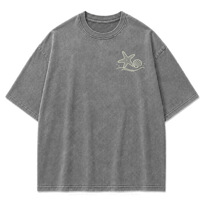 Ocean Breeze Ride The Flow Graphic Washed T-Shirt