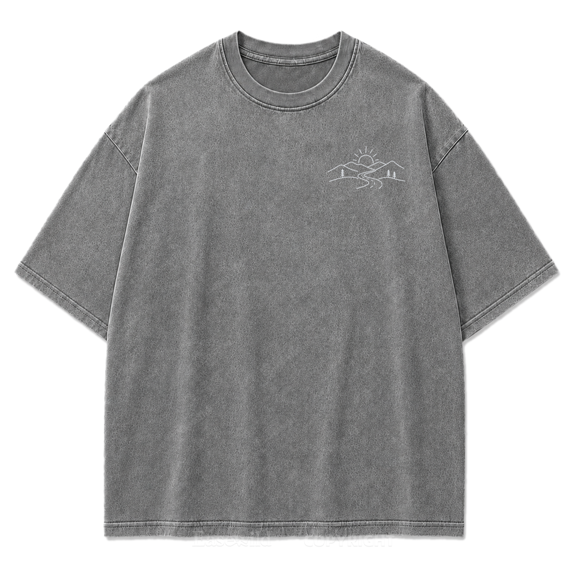 Wander Path Minimal Washed Print Tee