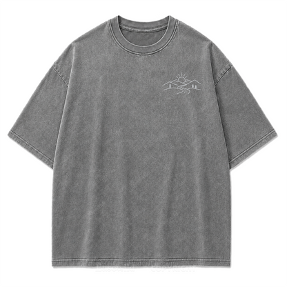 Wander Path Minimal Washed Print Tee