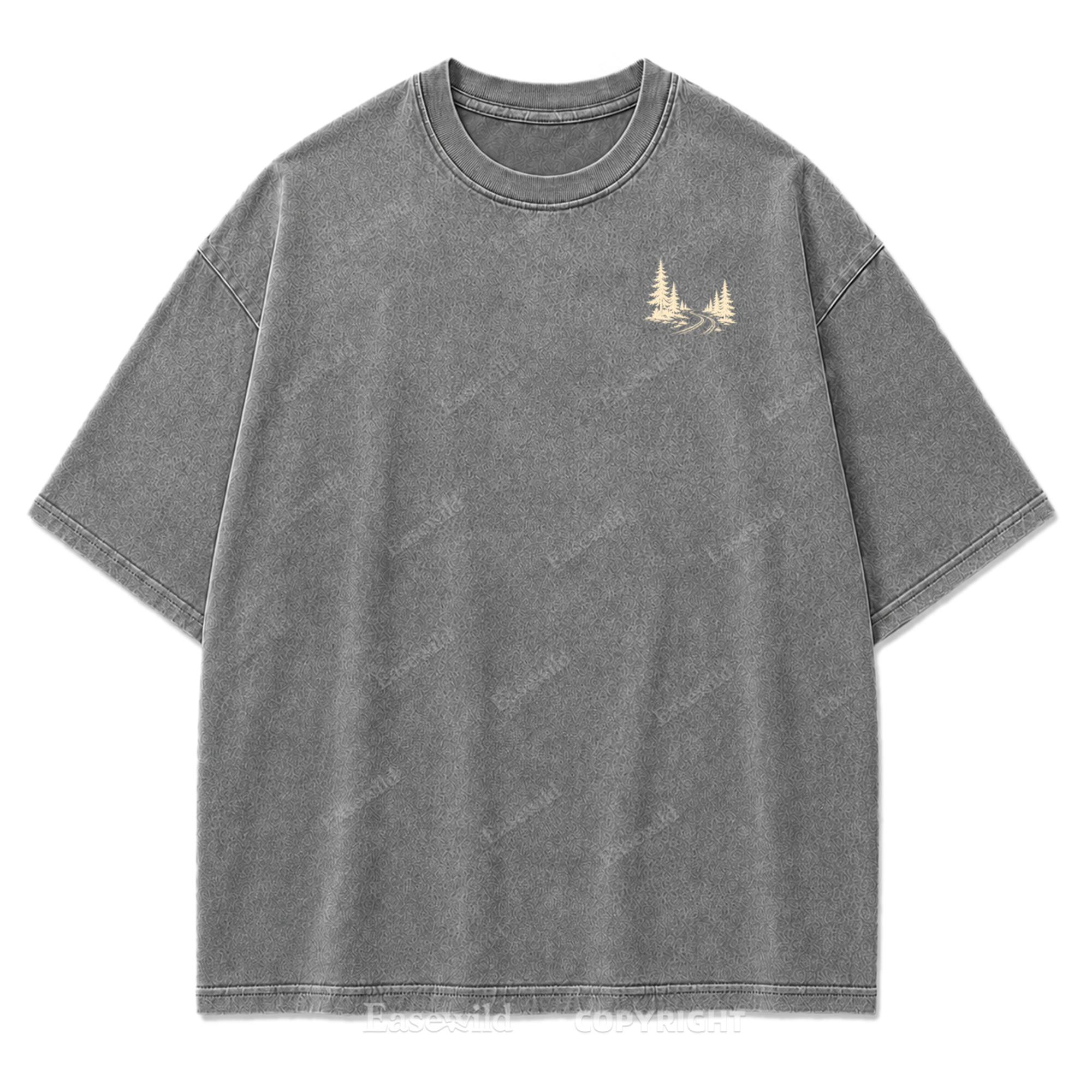Take The Scenic Route Minimal Washed Print Tee