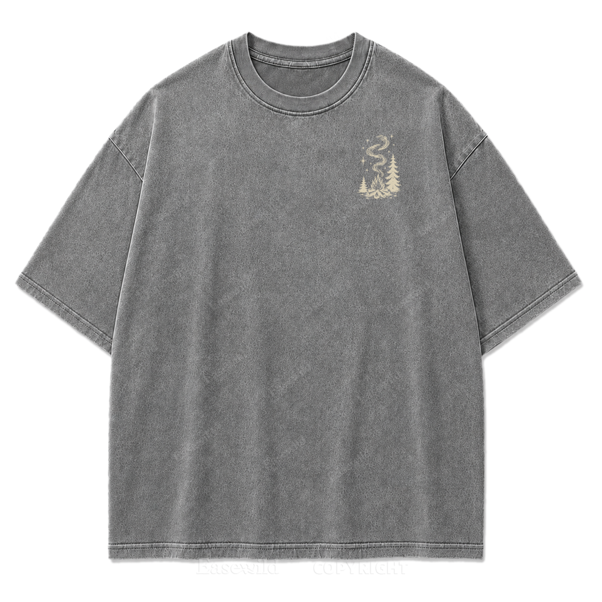 T-Shirt mit gewaschenem Aufdruck „Slow Day Open Skies“