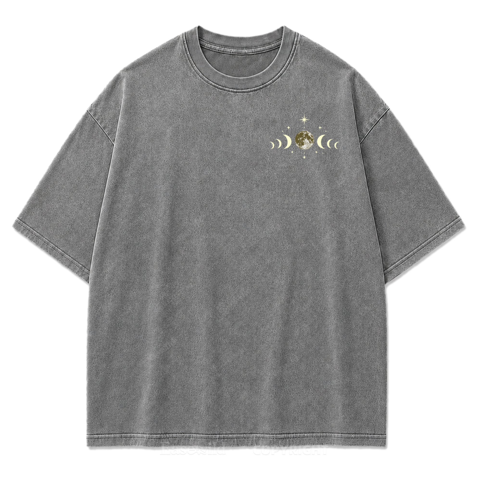 Tidal Cycle Moon Phase Washed Print T-Shirt