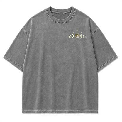 Tidal Cycle Moon Phase Washed Print T-Shirt