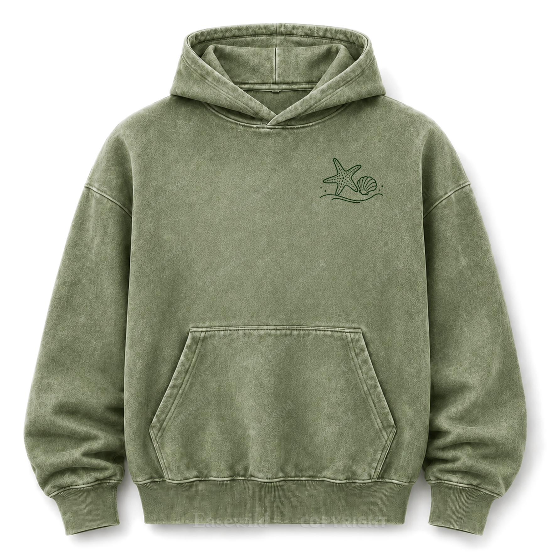 Ocean Breeze Wave Washed Graphic Hoodie