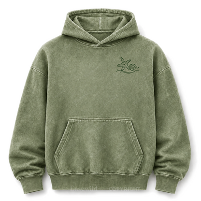 Ocean Breeze Wave Washed Graphic Hoodie