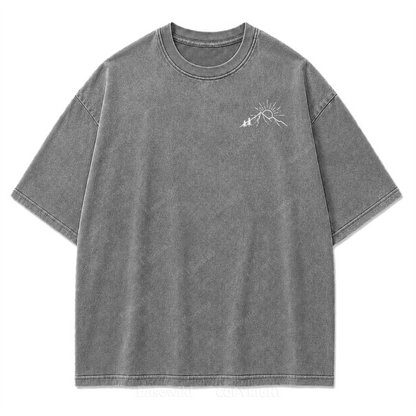 Take Me Outside Minimalist Mountain Washed Print Tee