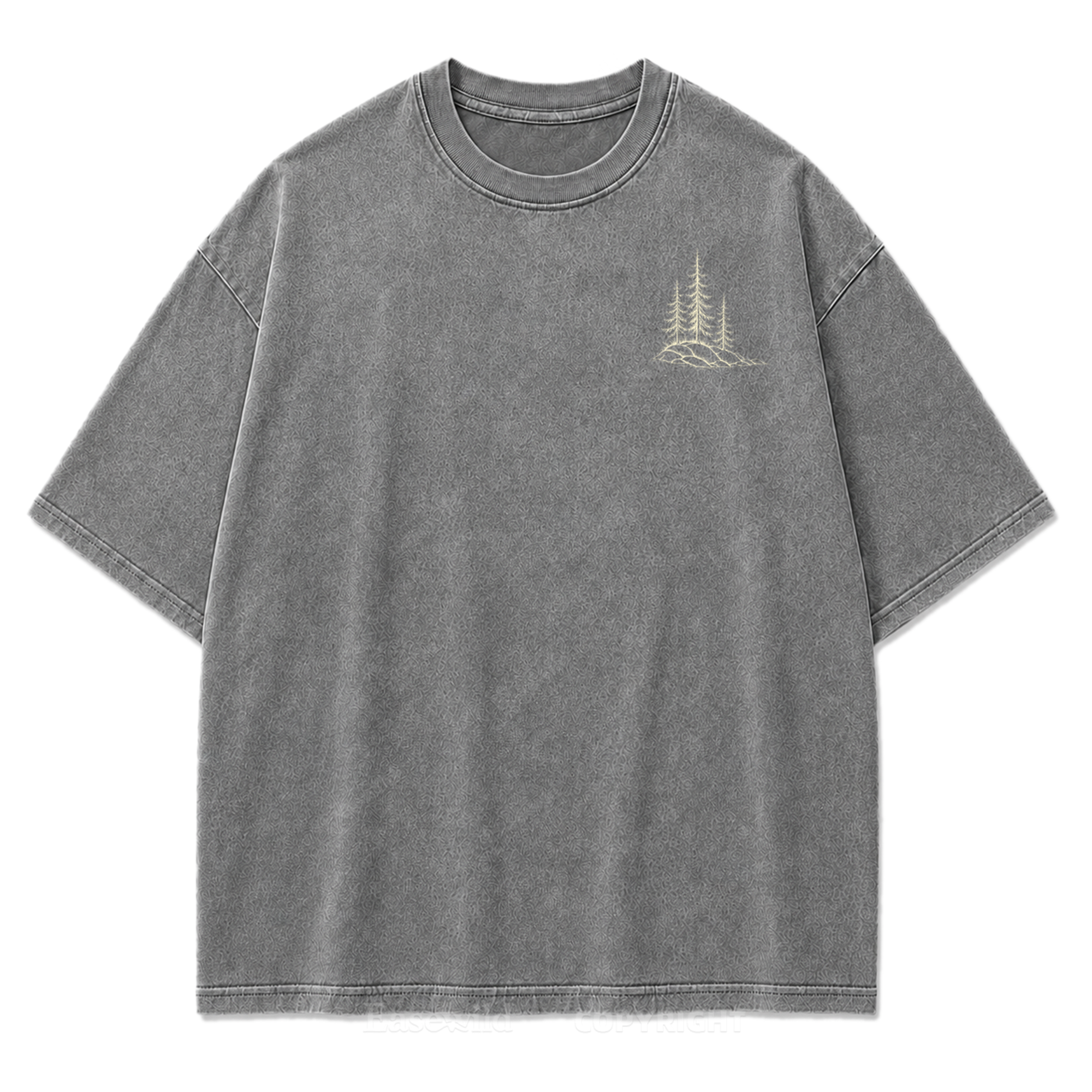 T-Shirt mit gewaschenem Druckmotiv „Ruhiger Alpensee“