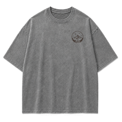 Moon Phase Mountain Washed Print Tee