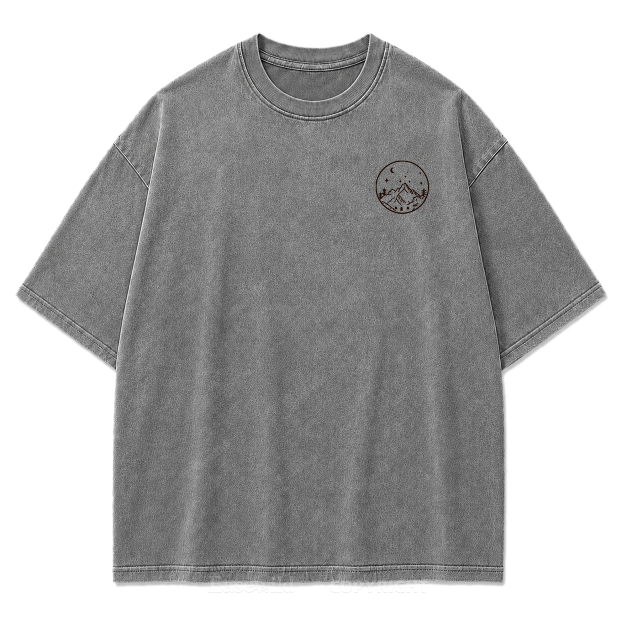 Celestial Balance Mountain Moon Washed Print Tee