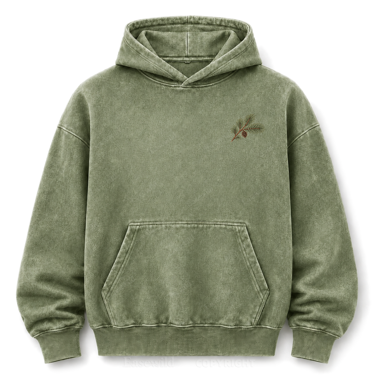 Meet Me Where the Pines Whisper Vintage Woodland Washed Graphic Hoodie