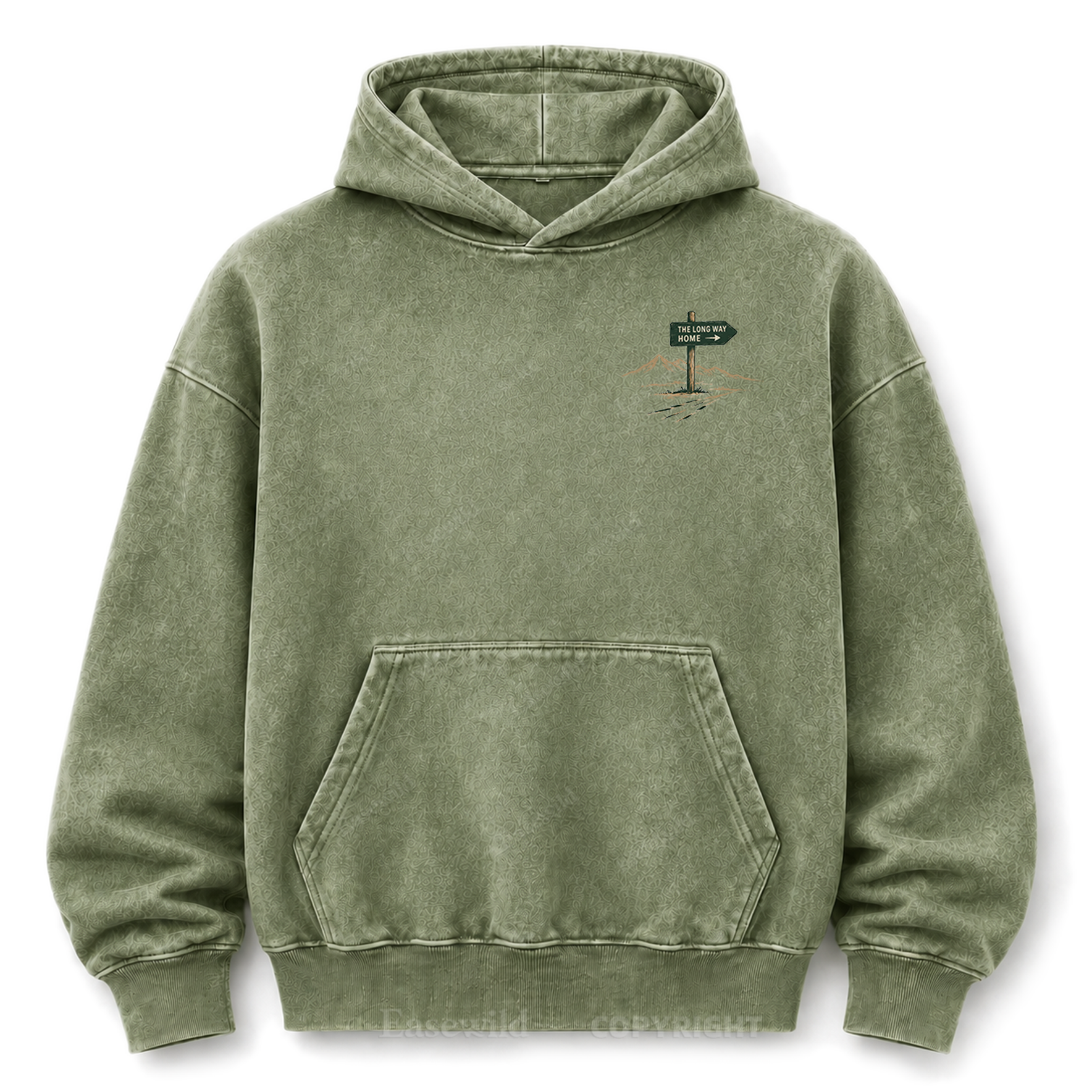 Take the Long Way Home  Washed Graphic Hoodie