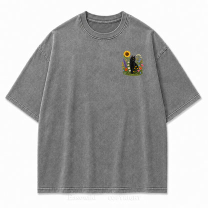 Wild Garden Black Cat Print Tee