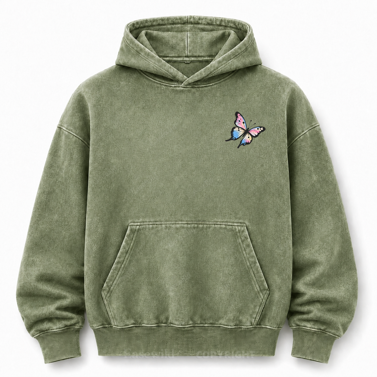 Becoming Slowly Butterfly Washed Graphic Hoodie