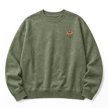 Quiet Authenticity Retro Eye Floral Washed Sweatshirt