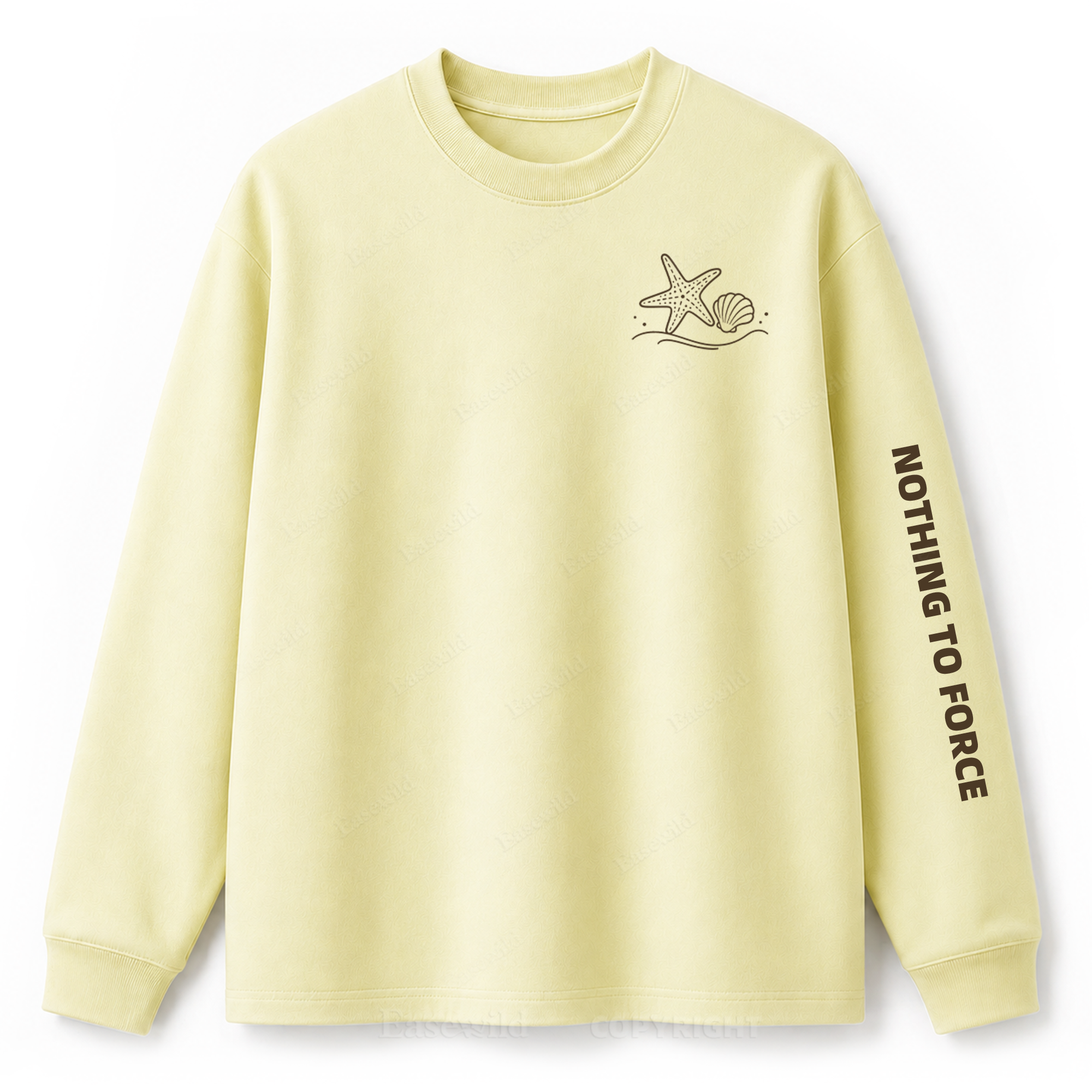 Ocean Breeze Wave Washed Graphic Long Sleeve Tee