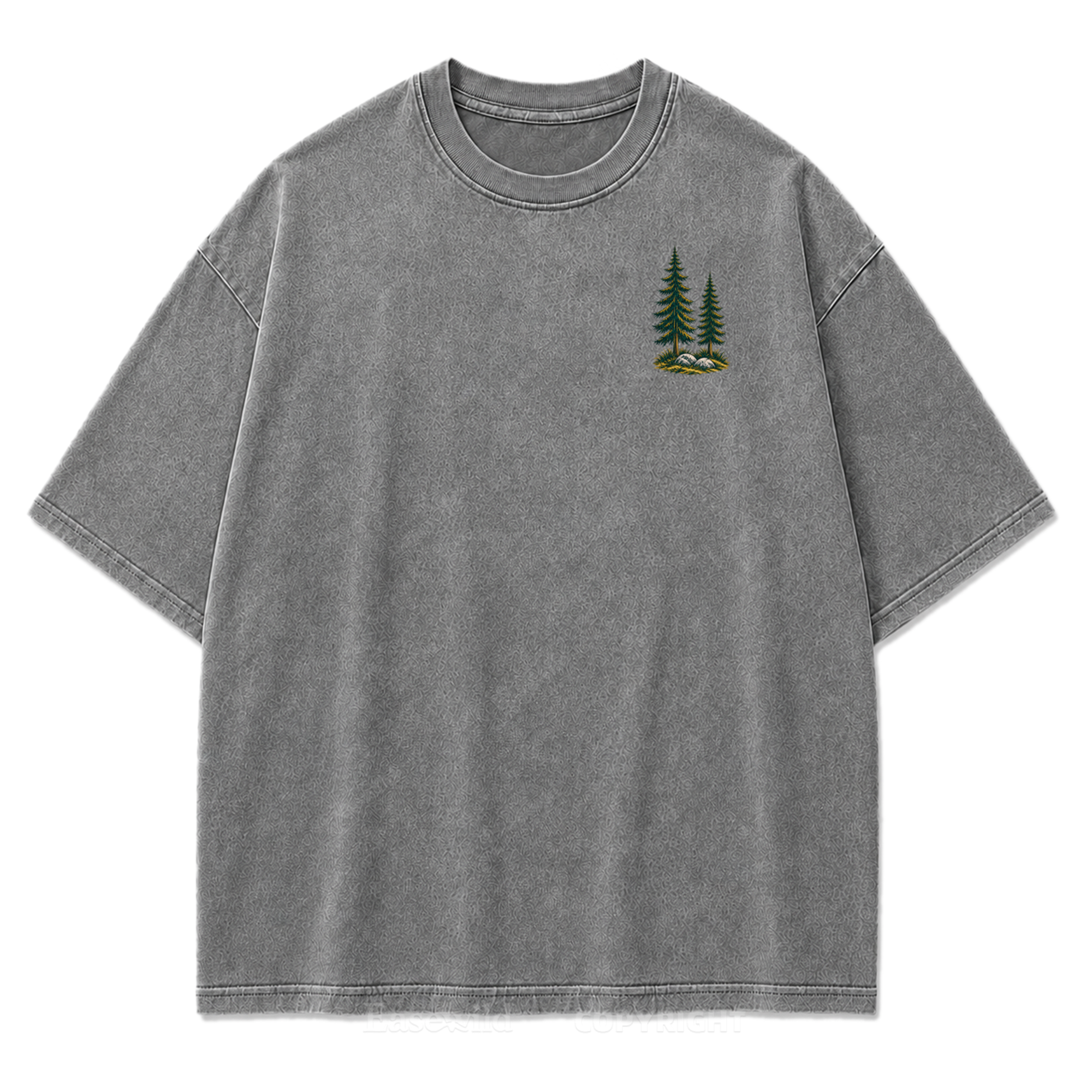 T-Shirt „Out Where I Breathe“ mit gewaschenem Print