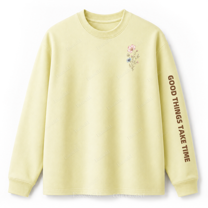 Langarmshirt mit „Keep Growing Wildflower Graphic“-Aufdruck