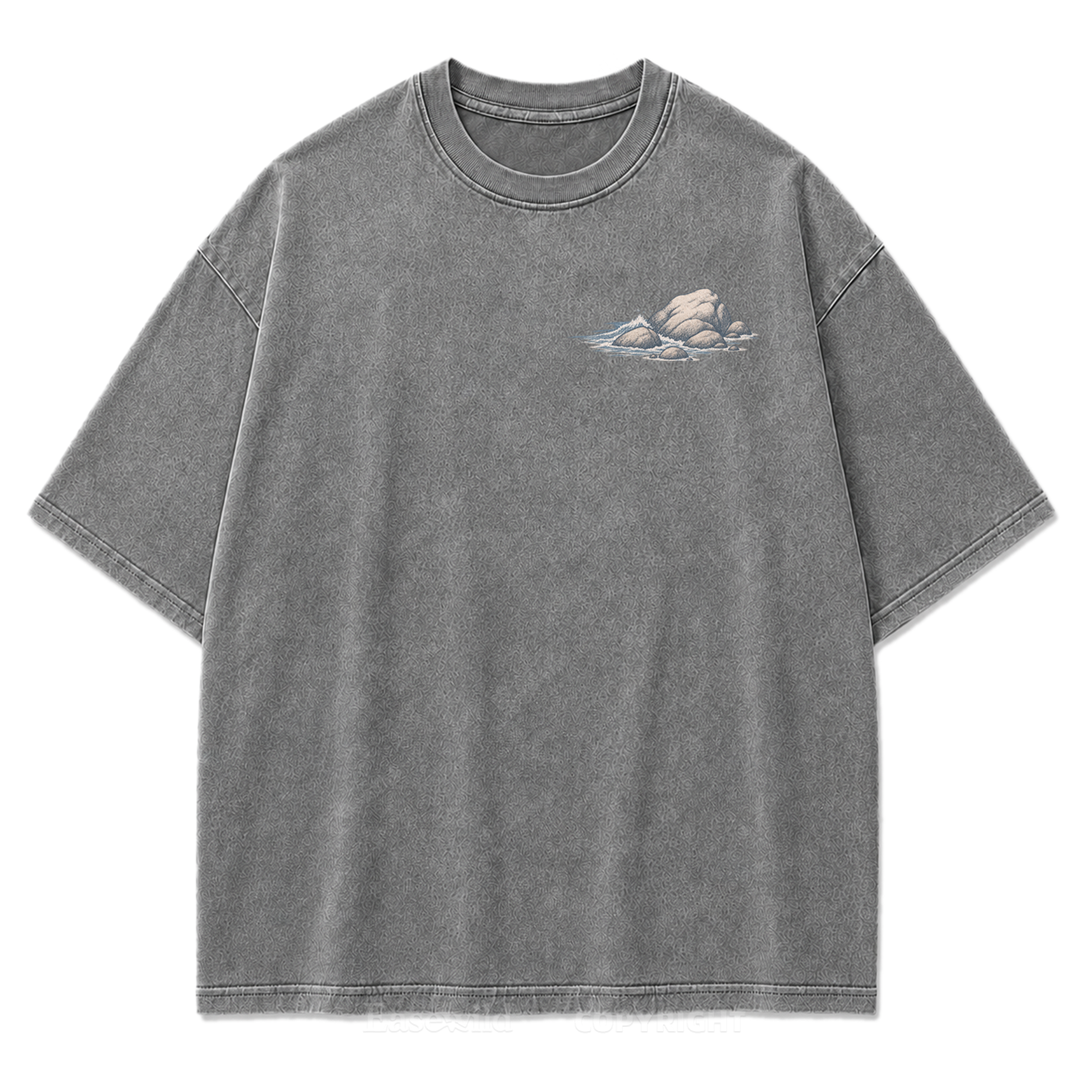 Coastal State Ocean Shore Washed Print Tee