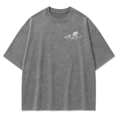 Coastal State Ocean Shore Washed Print Tee