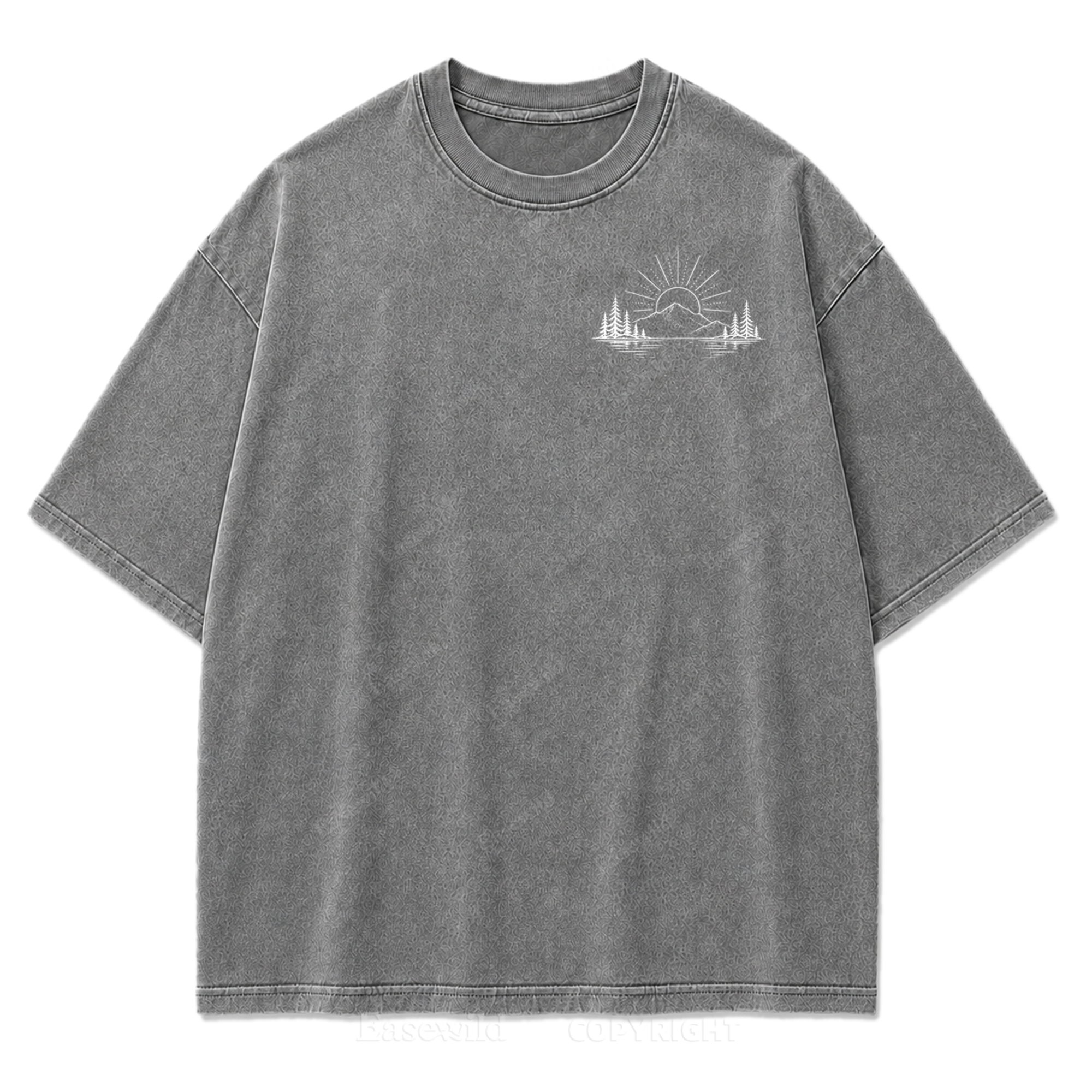 Minimalistisches Outdoor-T-Shirt mit gewaschenem Aufdruck