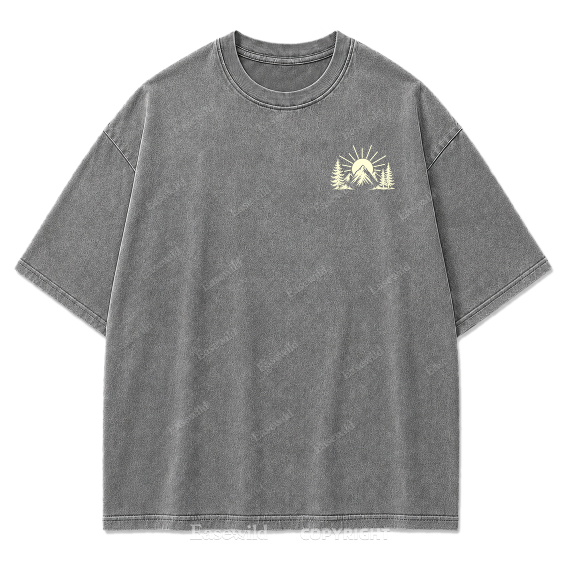 Happiness Lives Outside Washed Print Tee