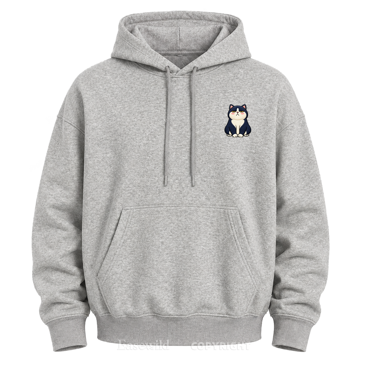 Moody Cat Crew Graphic Hoodie