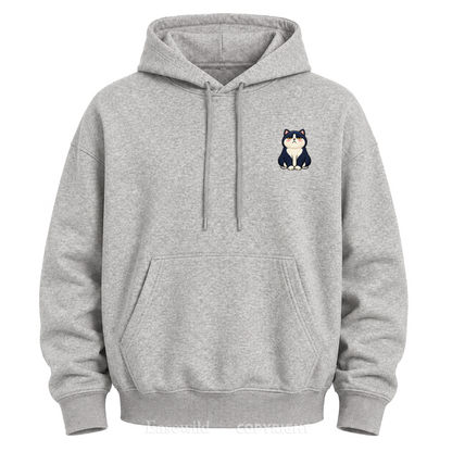 Moody Cat Crew Graphic Hoodie
