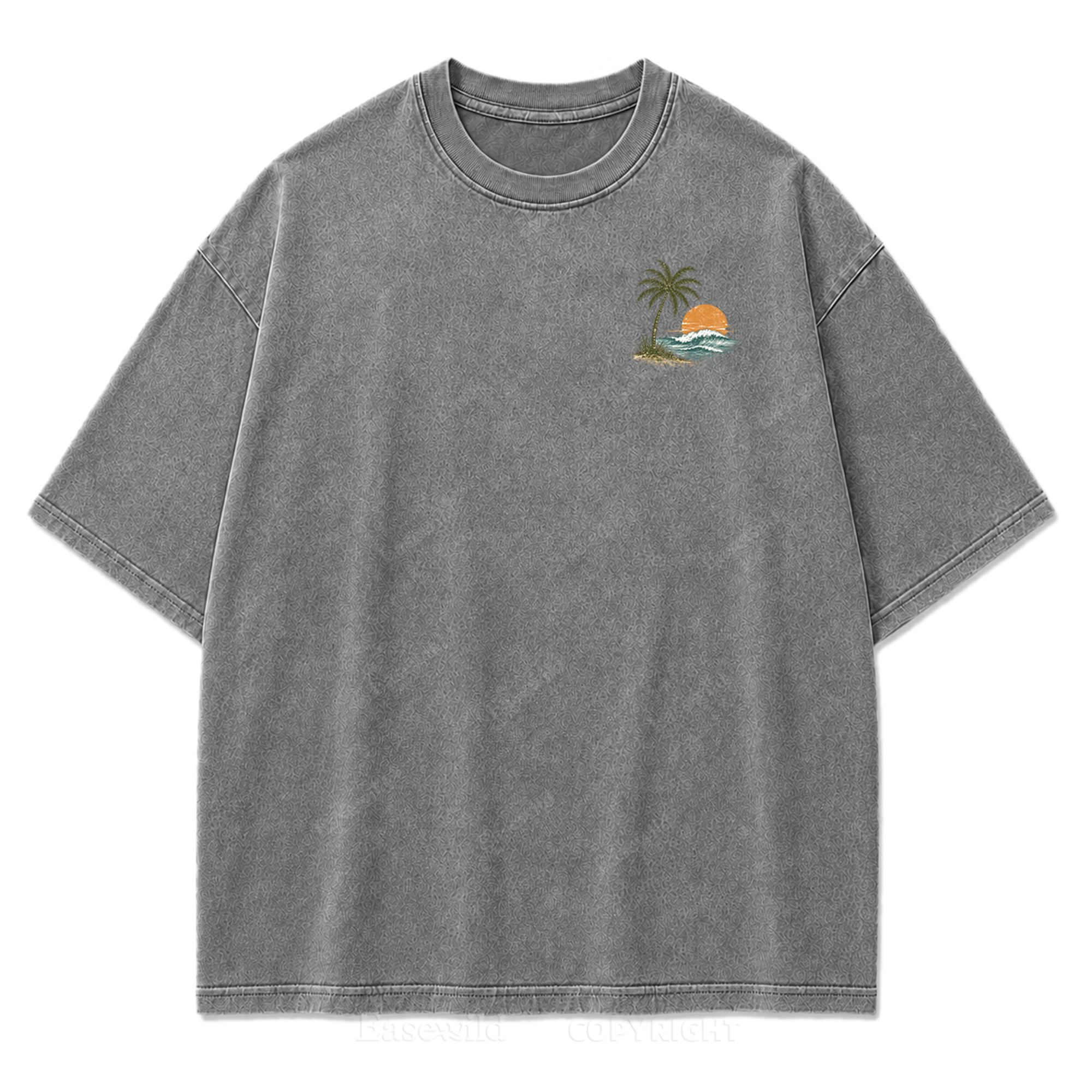 Salzige Luft und ruhige Tage Washed Print T-Shirt