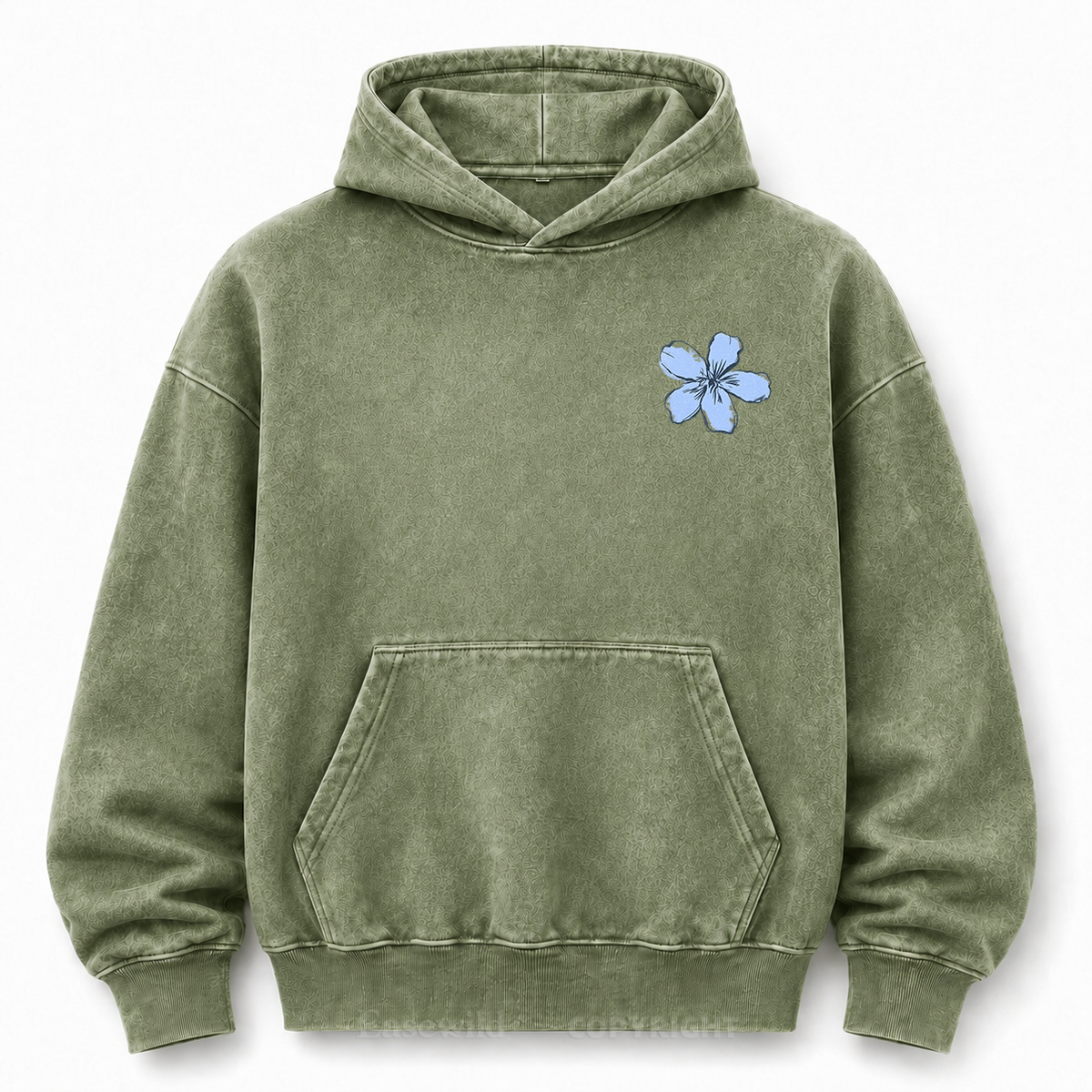 Simple Is Always In Style Floral Washed Graphic Hoodie