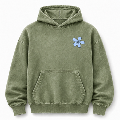 Simple Is Always In Style Floral Washed Graphic Hoodie