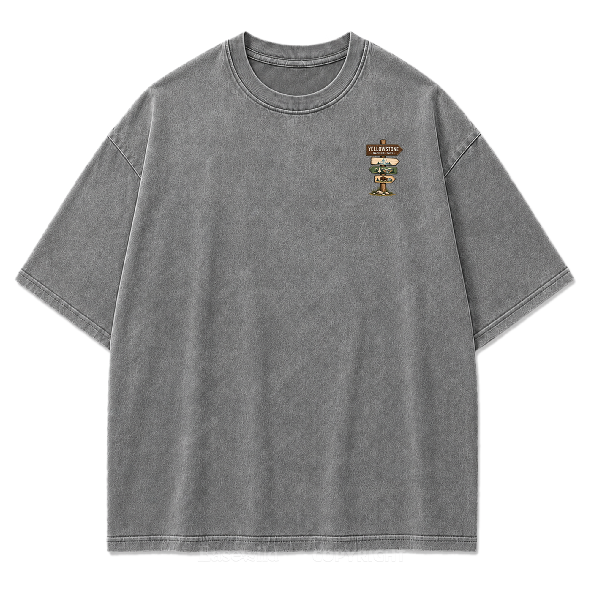 Yellowstone National Park Fluffy Cows Graphic Washed T-Shirt