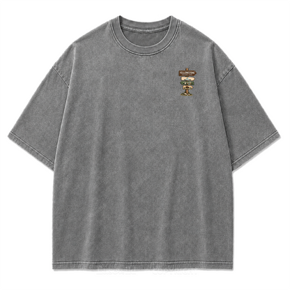 Yellowstone National Park Fluffy Cows Graphic Washed T-Shirt