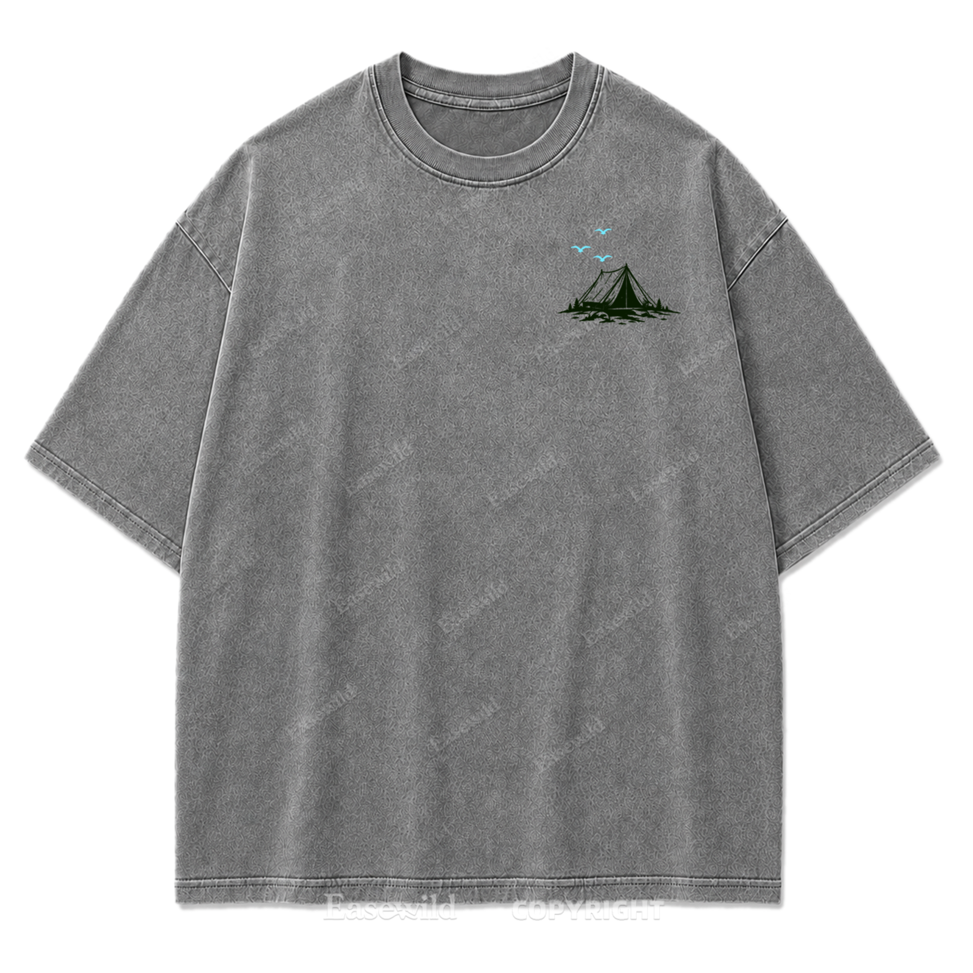 Adventure Awaits Mountain Camp Washed Print Tee