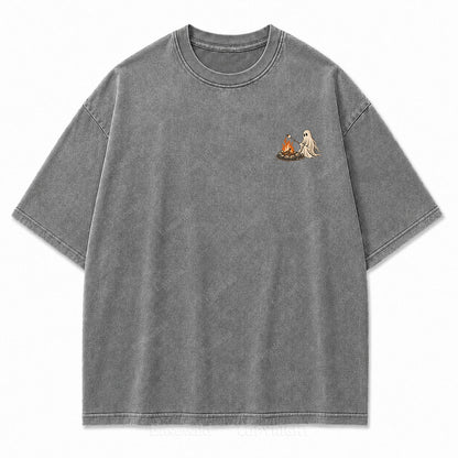 Lost In October Halloween Washed Graphic Tee