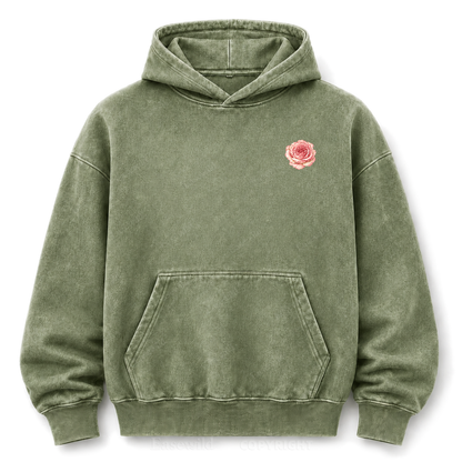 Love Grows Wild Here Vintage Floral Washed Graphic Hoodie