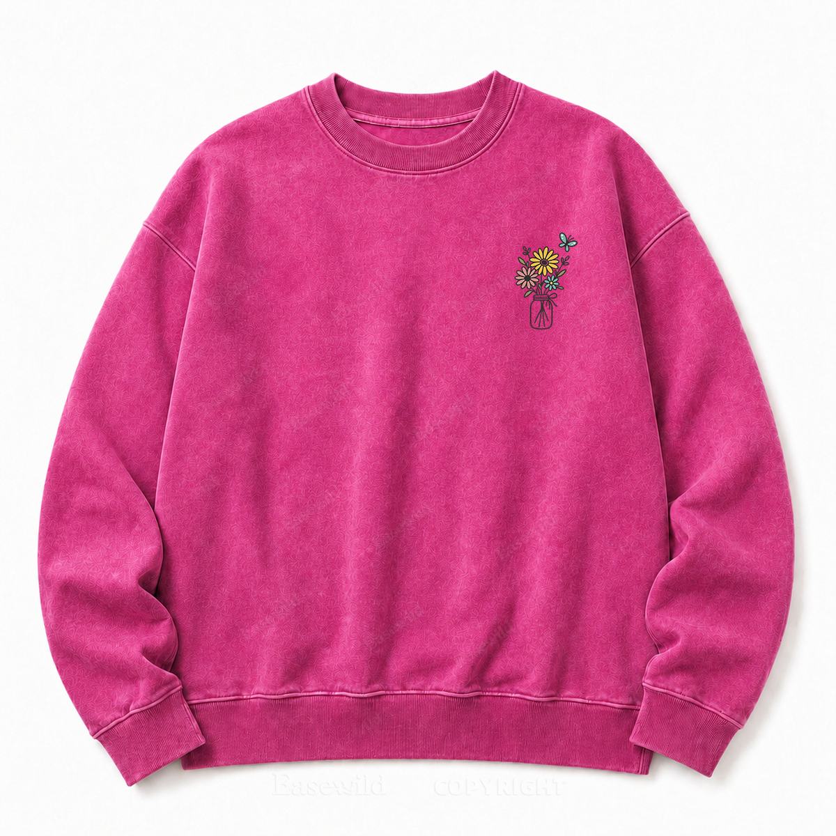 She Is Mom Floral Washed Graphic Sweatshirt