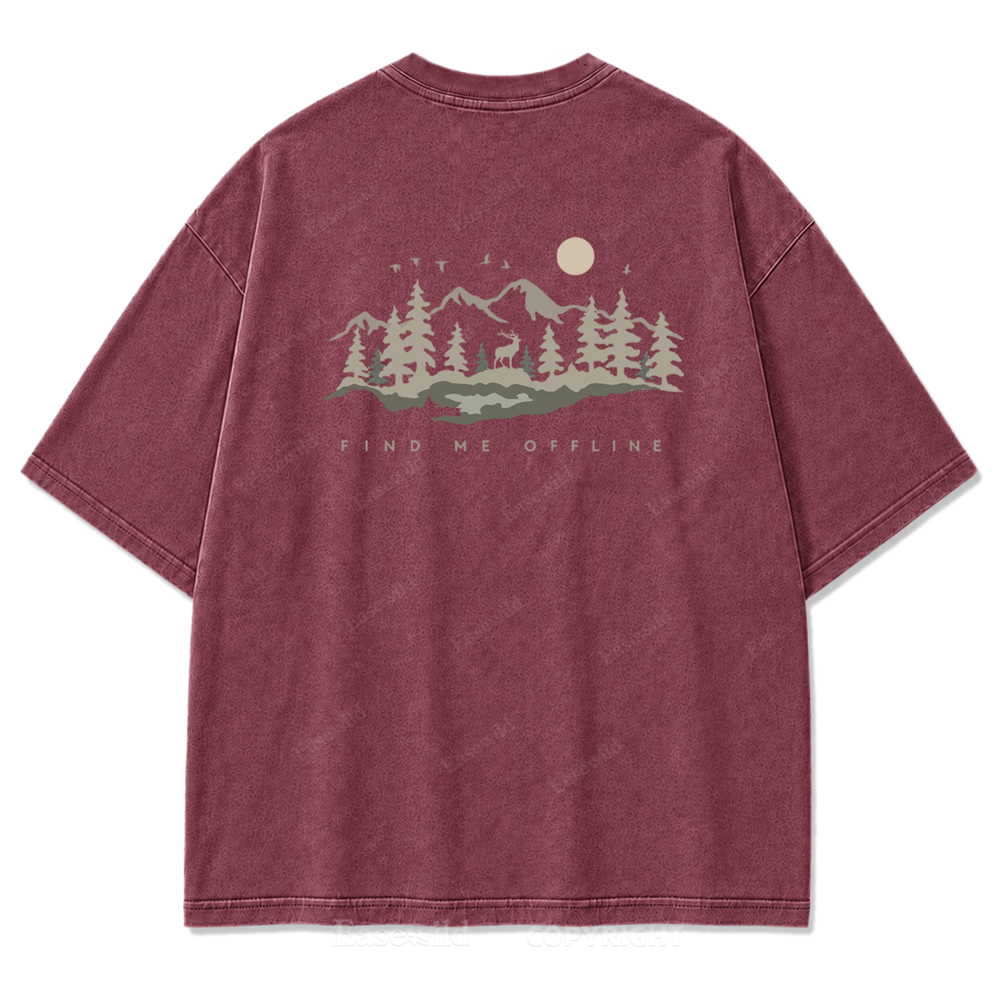 Find Me Offline T-Shirt mit Waschung