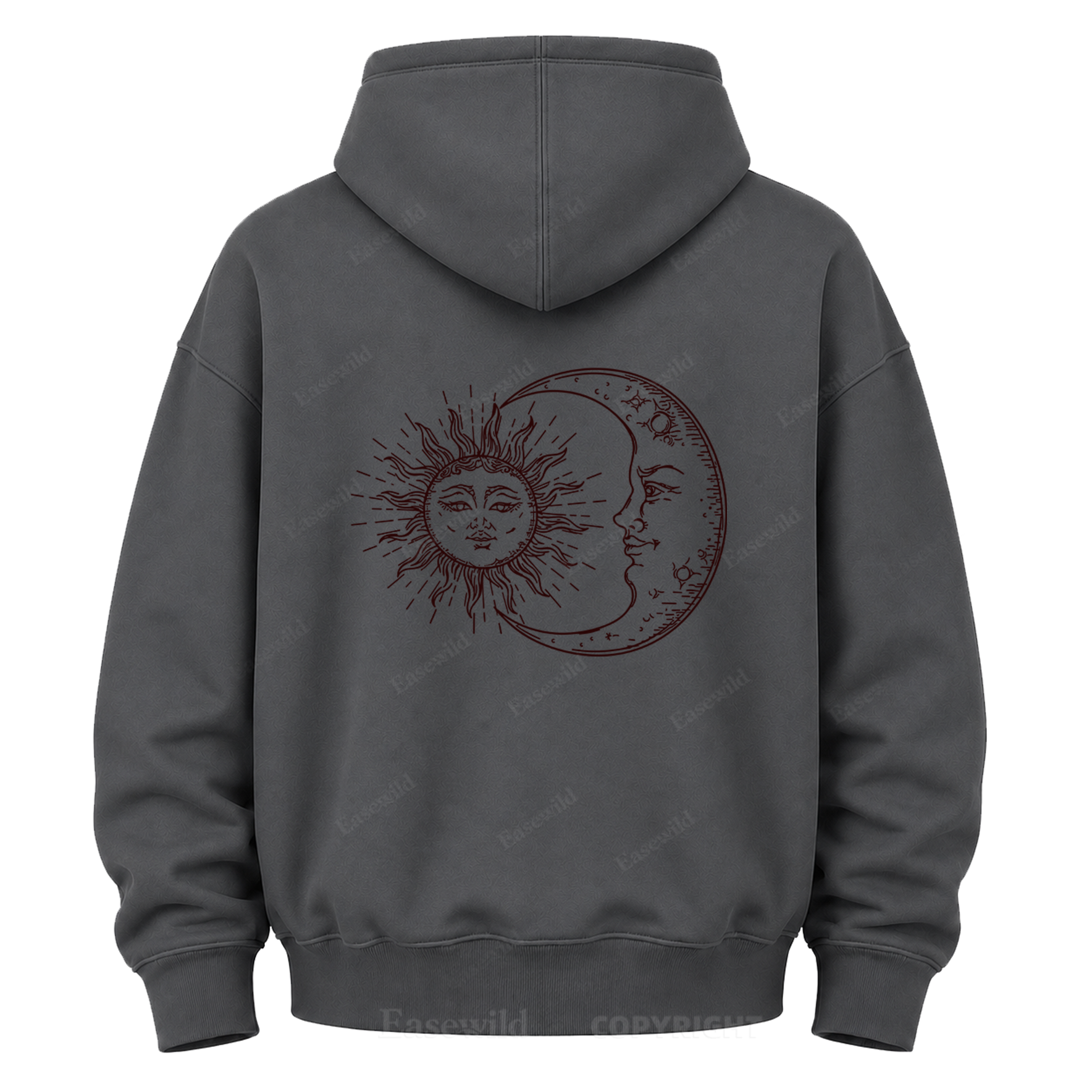 Sonne & Mond "Celestial Washed" Grafik-Kapuzenpullover