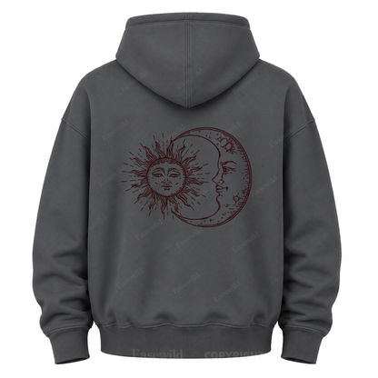 Sonne & Mond "Celestial Washed" Grafik-Kapuzenpullover