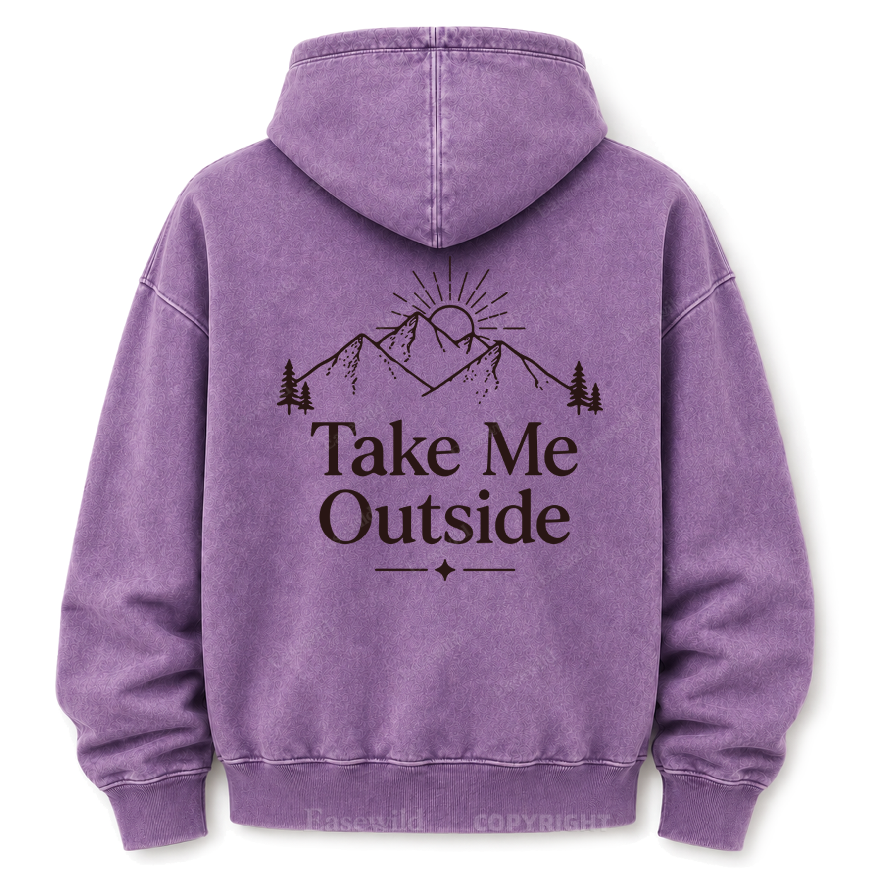 Take Me Outside Mountain Washed Grafik-Hoodie