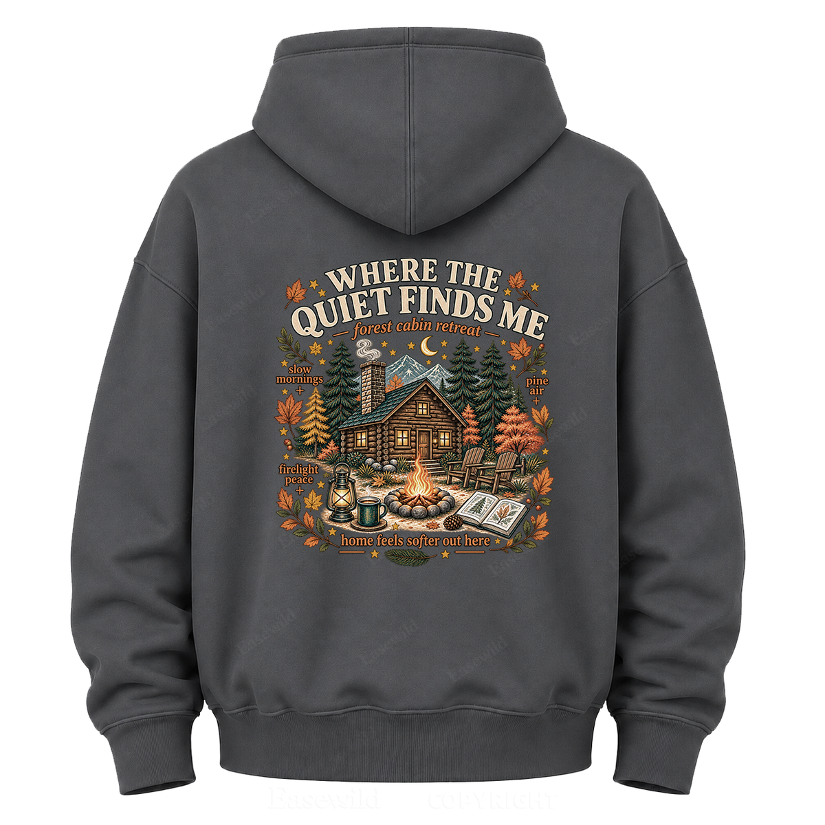 Where the Quiet Finds Me Cabin Graphic Hoodie