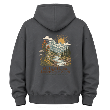 Where Peace Finds Me Vintage Mountain Graphic Hoodie