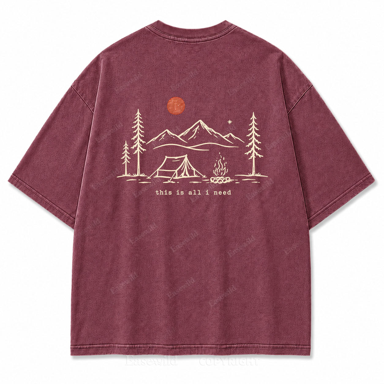 This Is All I Need Camping Washed Print Tee